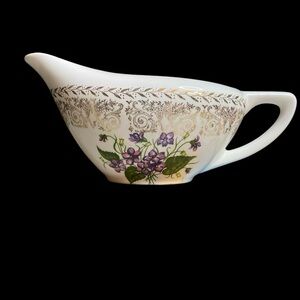 Vintage Spring Violet Flowers Hand Decorated Creamer Pitcher Cottagecore